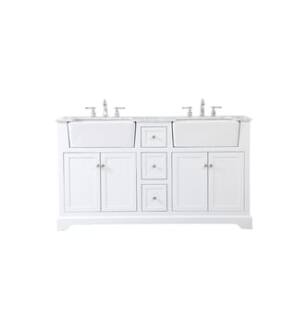 ARKA-E VF60260DWH Bathroom Vanity in White/Brushed Nickel