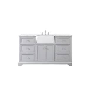 ARKA-E VF60260GR Bathroom Vanity in Grey/Brushed Nickel