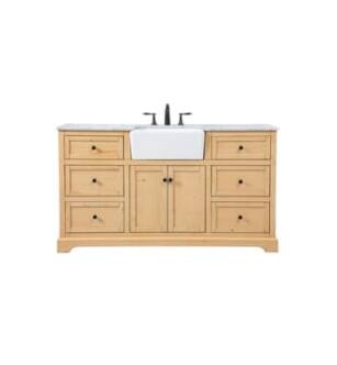 ARKA-E VF60260NW Bathroom Vanity in Natural Wood/Black