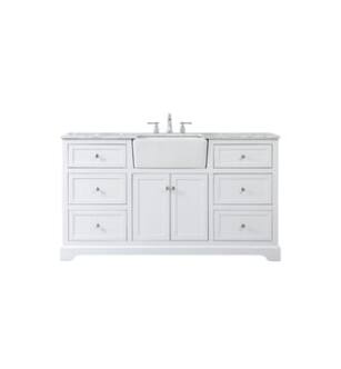 ARKA-E VF60260WH Bathroom Vanity in White/Brushed Nickel