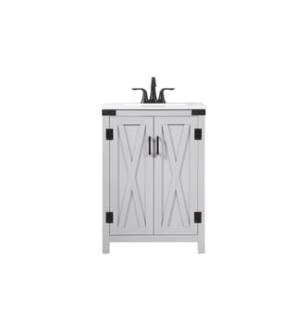 ARKA-E VF90224GR Bathroom Vanity in Grey/Black