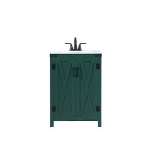 ARKA-E VF90224MGN Bathroom Vanity in Green/Black