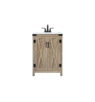 ARKA-E VF90224NT Bathroom Vanity in Natural Oak/Black