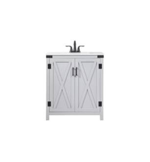 ARKA-E VF90230GR Bathroom Vanity in Grey/Black