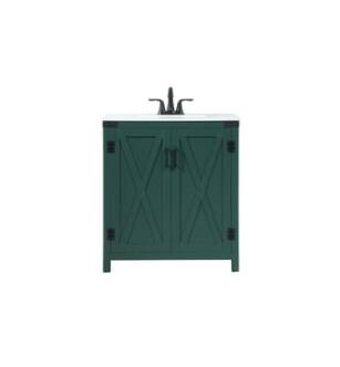 ARKA-E VF90230MGN Bathroom Vanity in Green/Black
