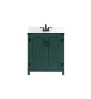 ARKA-E VF90230MGN-BS Bathroom Vanity in Green/Black
