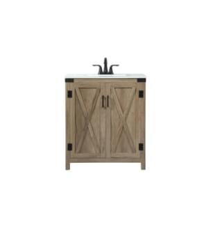 ARKA-E VF90230NT Bathroom Vanity in Natural Oak/Black