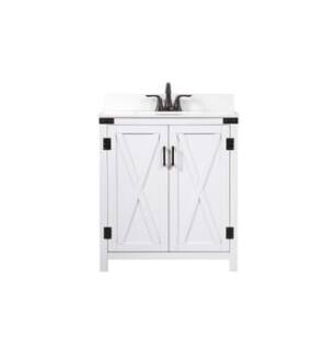 ARKA-E VF90230WH-BS Bathroom Vanity in White/Black