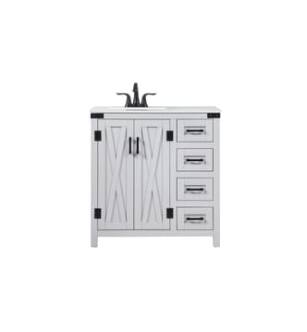 ARKA-E VF90232GR Bathroom Vanity in Grey/Black