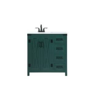 ARKA-E VF90232MGN Bathroom Vanity in Green/Black