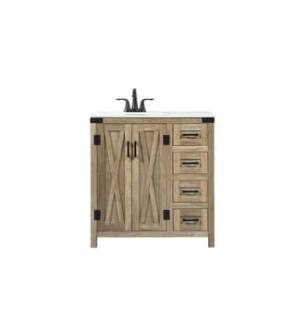 ARKA-E VF90232NT Bathroom Vanity in Natural Oak/Black