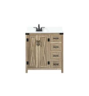 ARKA-E VF90232NT-BS Bathroom Vanity in Natural Oak/Black