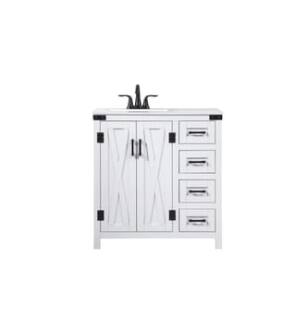 ARKA-E VF90232WH Bathroom Vanity in White/Black