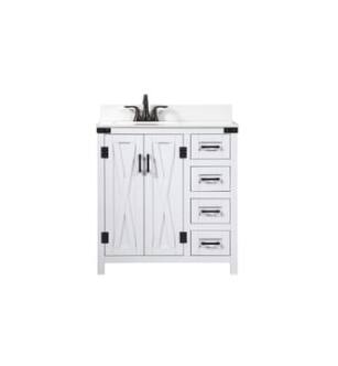 ARKA-E VF90232WH-BS Bathroom Vanity in White/Black