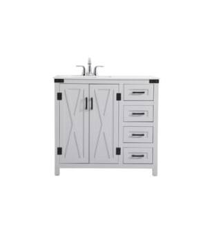 ARKA-E VF90236GR Bathroom Vanity in Grey/Black