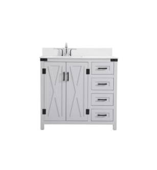 ARKA-E VF90236GR-BS Bathroom Vanity in Grey/Black