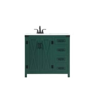 ARKA-E VF90236MGN Bathroom Vanity in Green/Black