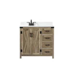 ARKA-E VF90236NT-BS Bathroom Vanity in Natural Oak/Black