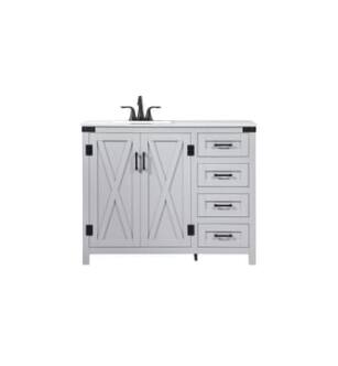 ARKA-E VF90242GR Bathroom Vanity in Grey/Black
