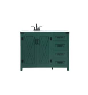ARKA-E VF90242MGN Bathroom Vanity in Green/Black