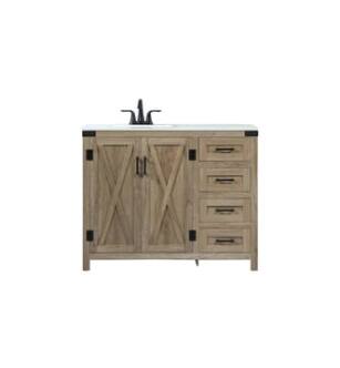 ARKA-E VF90242NT Bathroom Vanity in Natural Oak/Black
