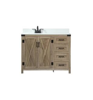 ARKA-E VF90242NT-BS Bathroom Vanity in Natural Oak/Black