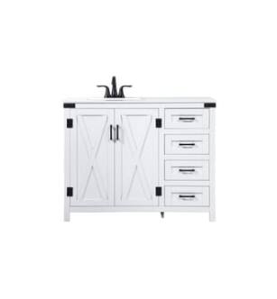 ARKA-E VF90242WH Bathroom Vanity in White/Black