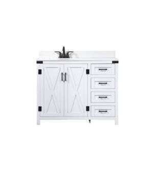 ARKA-E VF90242WH-BS Bathroom Vanity in White/Black