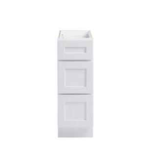 ARKA-E 3DB12-SKWH Shaker Style Kitchen Cabinet in White