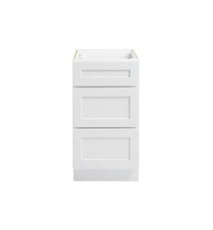 ARKA-E 3DB18-SKWH Shaker Style Kitchen Cabinet in White