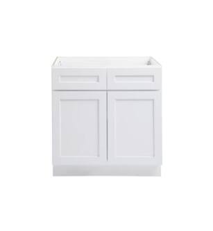 ARKA-E B33-2RO-SKWH Shaker Style Kitchen Cabinet in White