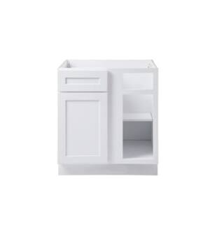 ARKA-E BB30-SKWH Shaker Style Kitchen Cabinet in White