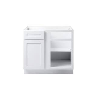 ARKA-E BB36-SKWH Shaker Style Kitchen Cabinet in White