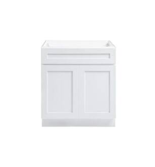 ARKA-E SB30-SKWH Shaker Style Kitchen Cabinet in White
