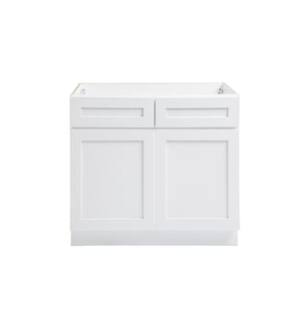 ARKA-E SB36-SKWH Shaker Style Kitchen Cabinet in White