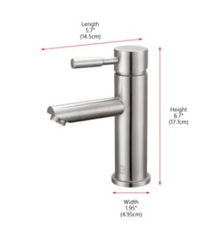 ARKA-E FAV-1008BNK Bathroom Sink Faucet in Brushed Nickel/Brushed Nickel