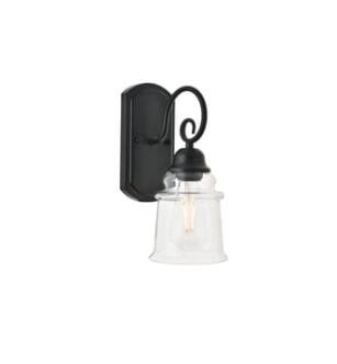 ARKA-E LD4007W5BK Vanity Light in Black/Clear/Black