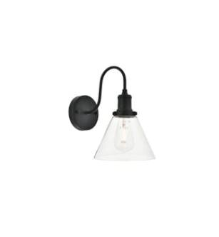 ARKA-E LD4017W7BK Vanity Light in Black/Clear/Black