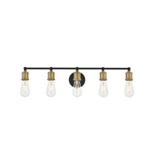 ARKA-E LD4028W29BRB Vanity Light in Brass/Black/Black