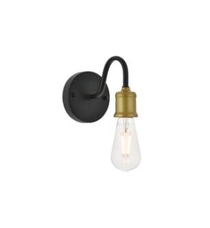 ARKA-E LD4028W5BRB Vanity Light in Brass/Black/Black