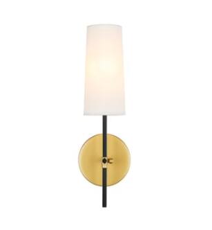 ARKA-E LD6004W5BRBK Vanity Light in Brass/Brass/Black