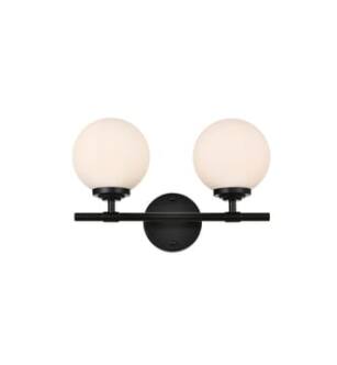 ARKA-E LD7301W15BLK Vanity Light in Black/Frosted White/Black