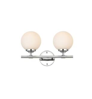 ARKA-E LD7301W15CH Vanity Light in Chrome/Frosted White/Chrome