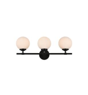 ARKA-E LD7301W24BLK Vanity Light in Black/Frosted White/Black