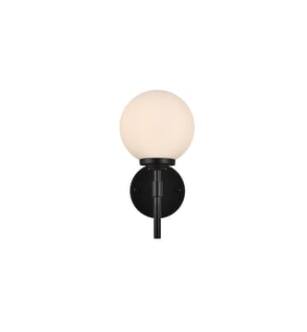 ARKA-E LD7301W6BLK Vanity Light in Black/Frosted White/Black