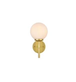 ARKA-E LD7301W6BRA Vanity Light in Brass/Frosted White/Brass