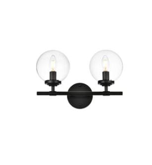 ARKA-E LD7302W15BLK Vanity Light in Black/Clear/Black