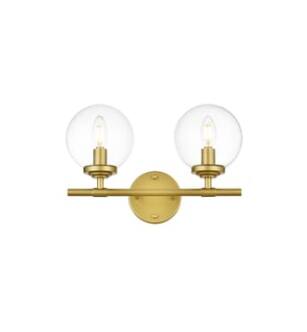 ARKA-E LD7302W15BRA Vanity Light in Brass/Clear/Brass