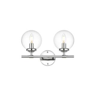 ARKA-E LD7302W15CH Vanity Light in Chrome/Clear/Chrome