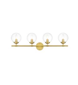ARKA-E LD7302W33BRA Vanity Light in Brass/Clear/Brass